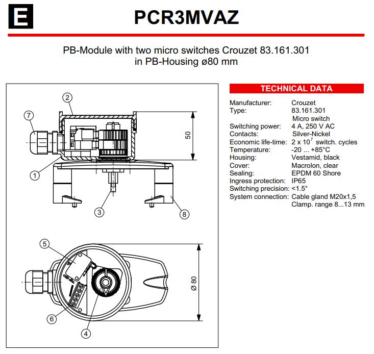 ROTECH 限位開關(guān) ROTECH PCR3SVAZ PCR8SVAZ